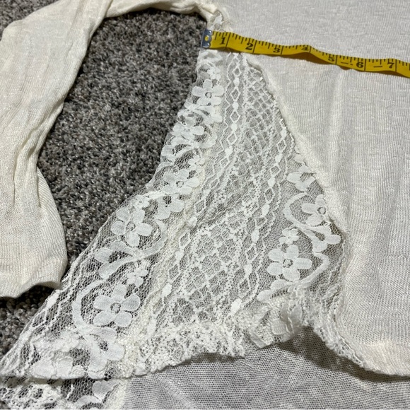 Hollister Long Sleeve Beach Sweater Lace Insert Flowy Ivory Off White - Medium - Picture 4 of 8